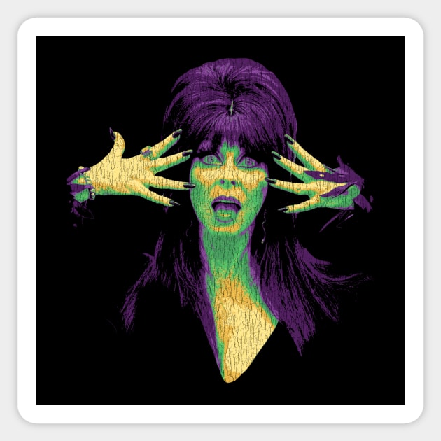 Elvira Horror Sticker by sarsim citarsy